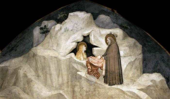 GIOTTO di Bondone The Hermit Zosimus Giving a Cloak to Magdalene Norge oil painting art